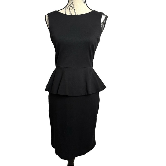 New Banana Republic Black Peplum Dress, Cocktail, Party, Stretch, size 2 - Picture 3 of 15